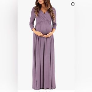FINAL PRICE DROP! Mother Bee Maternity Purple Maternity Maxi Dress EUC